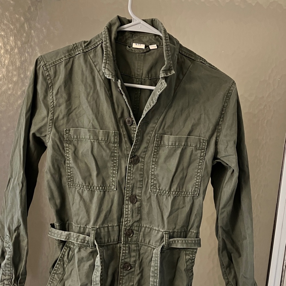 GAP Olive Green Utility Jumpsuit Petite